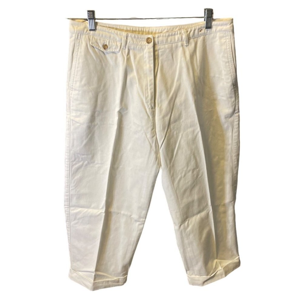 Jones Wear Sport White Cropped Capri Bottoms Pants SZ 14